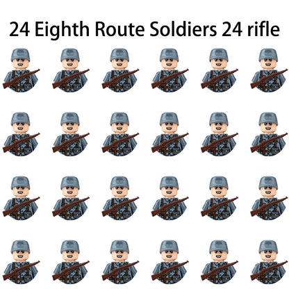 40/set World War II military building blocks National army soldier Character weapon assembly building block Children's toy gifts