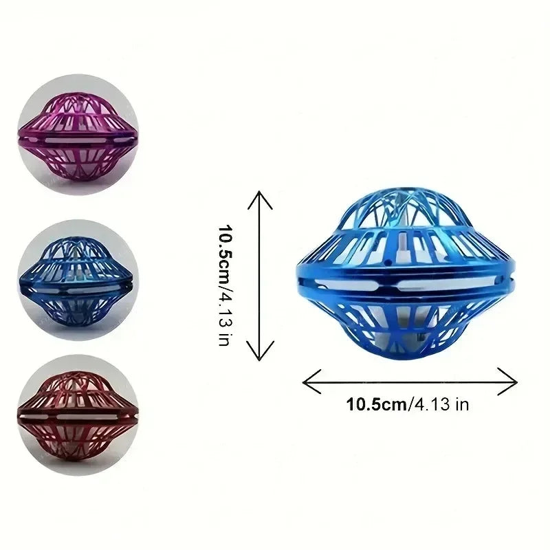 Magic Flying Spinner Ball with LED Glow Lights, 360° Rotating Gyro Hover Orb, Stress Relief Fidget Toys for Teens and Adults