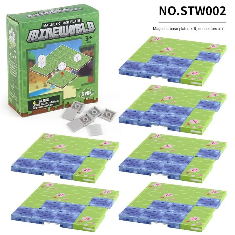 Magnetic Base Plate Variety Baseplates Match Mine World Magnetic Building Blocks Toys for Boys and Girls 3+ DIY Children Toy