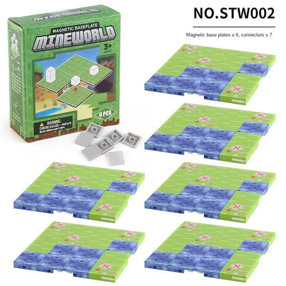 Magnetic Base Plate Variety Baseplates Match Mine World Magnetic Building Blocks Toys for Boys and Girls 3+ DIY Children Toy