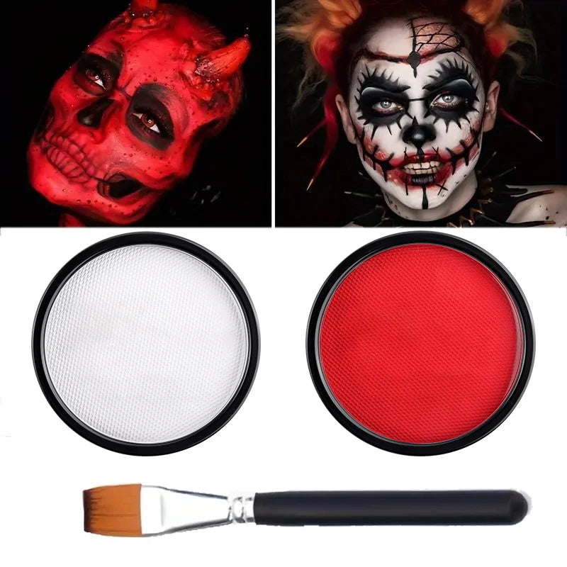 30G Water Monochromatic Face Body Painting Palette Halloween Festive Washable Face and Body Paint Makeup Costume Body Partie