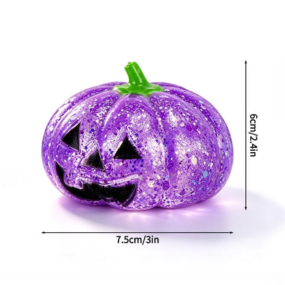 2026 Halloween Maltose Squishy Sequins Glitter Pumpkin Squeeze Balls Anti-stress Slow Rebound Pinch Toy Halloween Party Favors