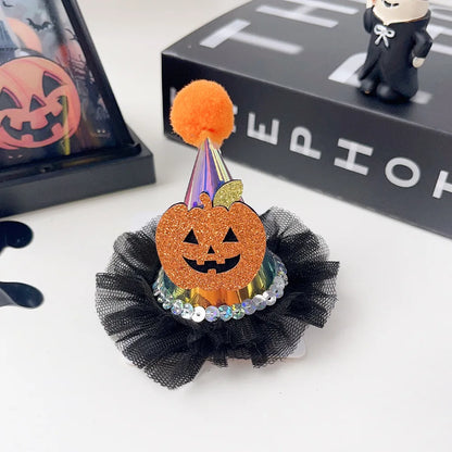 European Style Halloween Hair Clips Creative Pumpkin Ghost Bat Barrettes Themed Party Accessories Unisex