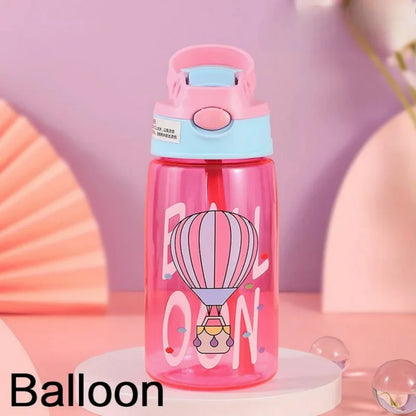 1PC Kids Water Sippy Cup Kids Water Bottle with Straw and Handle Portable Drinking Bottle Cup Children
