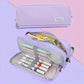Pencil Case Large Space Storage 3 Compartment Pouch Double Side Opened Student Stationery Desk Organizer School Supplies