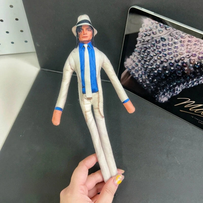 Michael Jackson Plush Doll With Wire Frame Poseable Figure Movable Joints Abstract Toy Fan Collectible Gift Home Decor