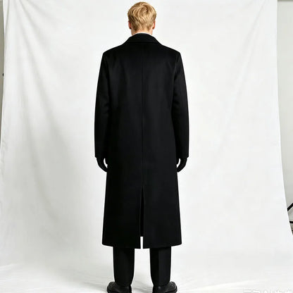 Men Black Suit Outfit Long Trench Coat Vest Shirt Tie Gloves Full Set Halloween Carnival Party Cosplay Costume for Adult Men