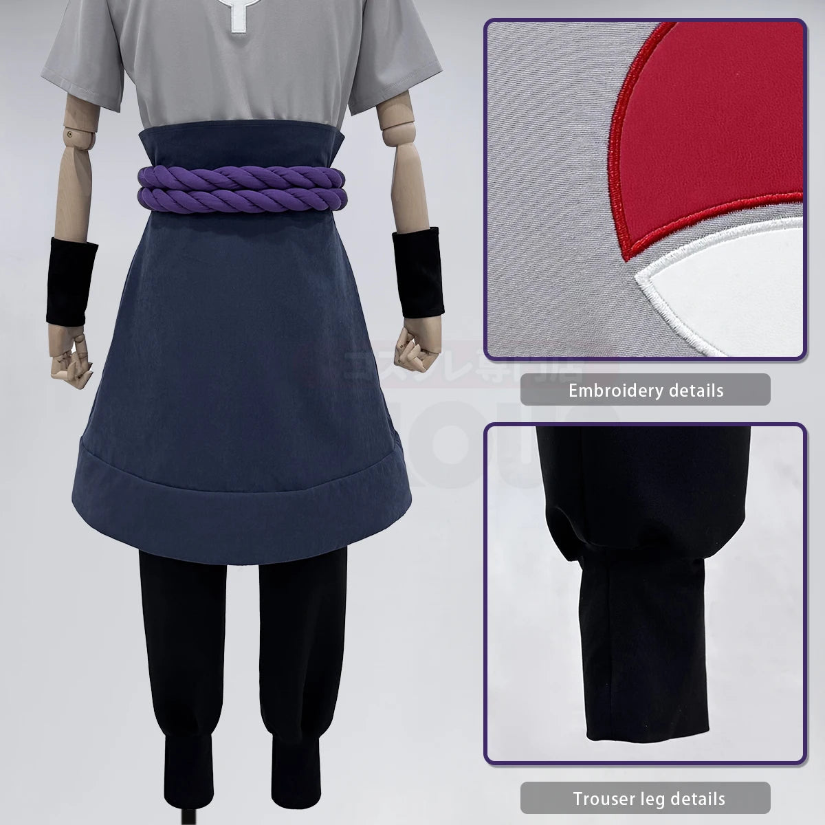 HOLOUN Anime Uchiha Sasuke Cosplay Costume Top Pants Belt Cos Convention Gift Adult Version Unisex