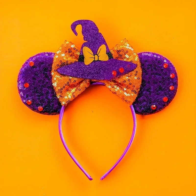 1pc Halloween Stitch Headband Mickey Minnie Mouse Ears for Girls Role Playing Parties Festivals Wear Women's Hair Hoops