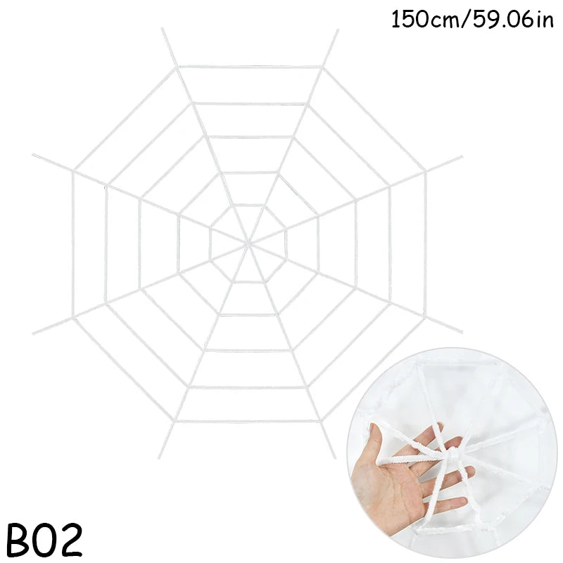 150/250cm Black White Spider Web Giant Stretchy Cobweb For Home Bar Garden Haunted House Horror Props Halloween Party Decoration