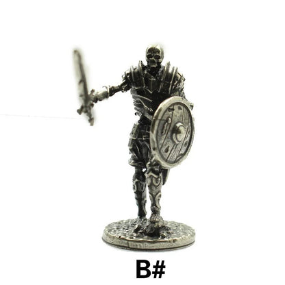 Copper Skeleton Legion Figurines Miniature Decoration Retro Metal Skull Soldier Army Model Statue Desk Ornament