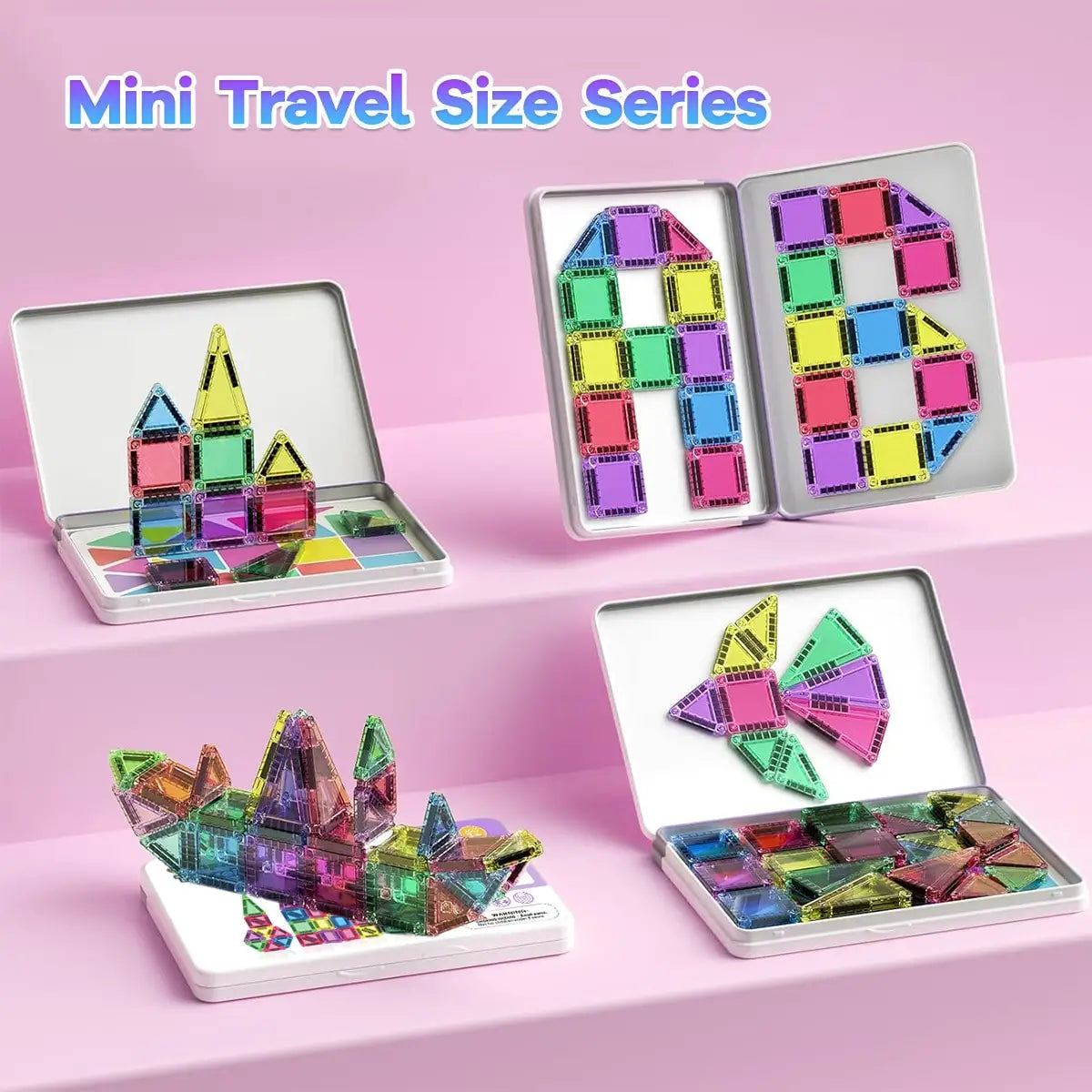 Mini magnetic building blocks toy, with a metal box for easy portability, children's stacking DIY construction toy, parent-child interactive toy, suitable as a gift for children's holidays and birthdays