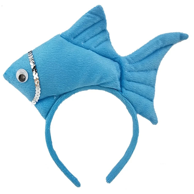 Cartoon Stuffed Fish Shape Headband Multiple Color Halloween Party Hair Hoop