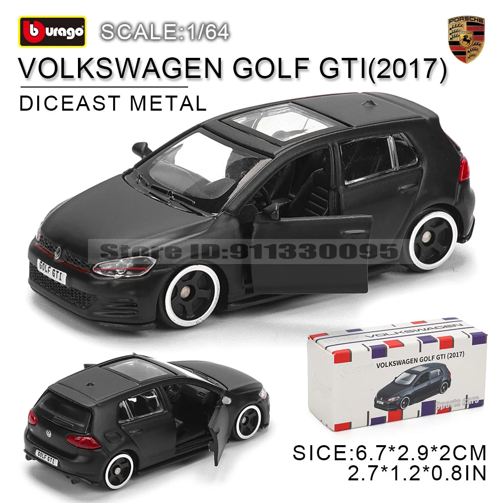 Bburago 1:64 golf Porsche 911 Shelby Raventon Mustang Lamborghini Collection Series Car Die Casting Model Gift Toy