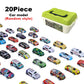 Mini Alloy Car Model Set with Storage Box Diecast Cars Toys for Boys Sliding Inertia Vehicle Children Toy Kit Kids Gifts