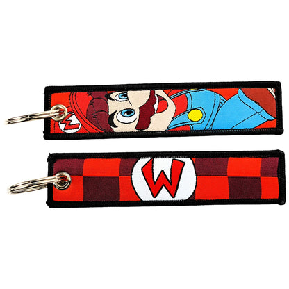 One Piece Anime Key Chains with Cute Jet Manga Embroidery Fashion Key Tag for Jewelry Accessory Key Ring Holder Gift Anime Fans