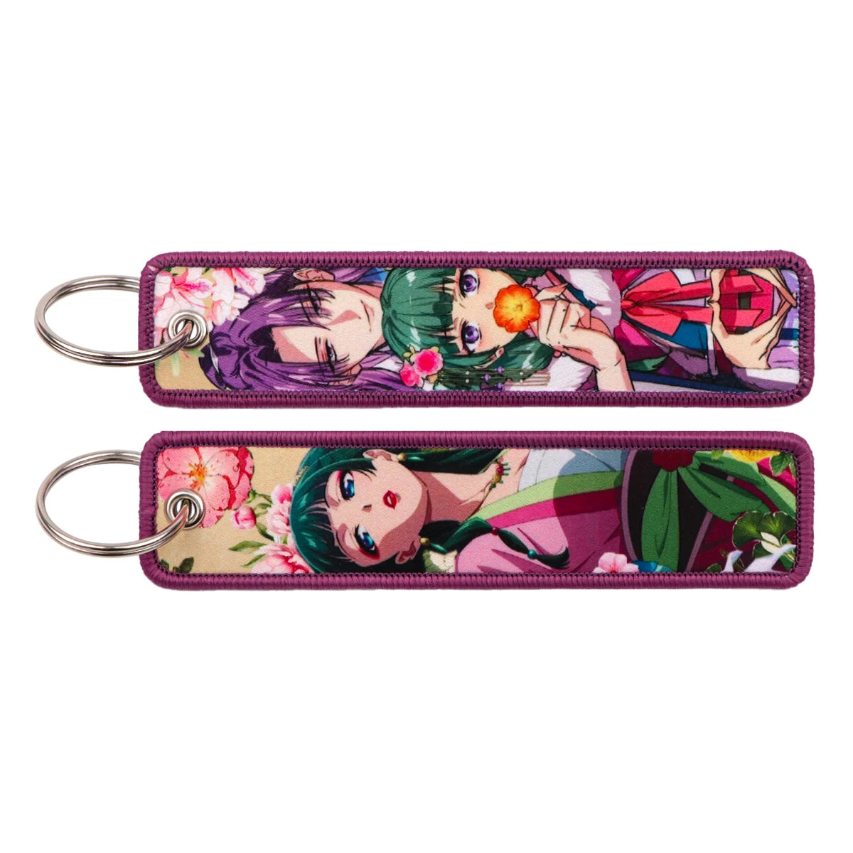 Popular Anime Character Embroidery Keychain Cool Cartoon Key Tag Motorcycles Cars Backpack Chaveiro Fashion Keyring Friend Gifts