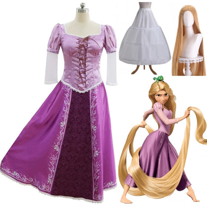 Tangled Rapunzel Women’s Long Hair Princess Costumes Cosplay Costume Adult Carnival Uniform Halloween Costumes