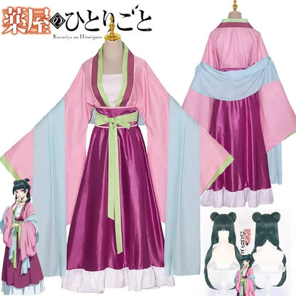 Mao Mao Cosplay Costume Wig Anime The Apothecary Dress Skirt Green Top Kusuriya No Hitorigoto Halloween for Women