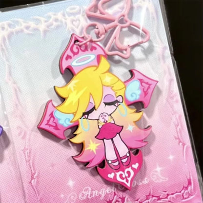 Fashion Panty & Stocking with Garterbelt Anime KeyChain Men Key Chain for WomenKawaii Figure Acrylic Keyring Pendant Gifts