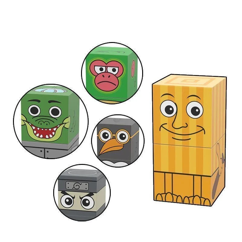 Tung Sahur Magnetic Building Blocks, Children's Toy Building Block Set, DIY Assembly Building Blocks, Desktop Construction
