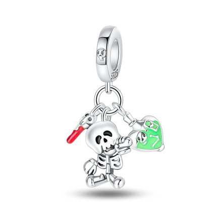 New in 925 Silver Halloween Collection Charm Glowing skull Beads Fit pand 3mm Bracelet DIY Pendant Woman Jewelry 2024 Hot Sale