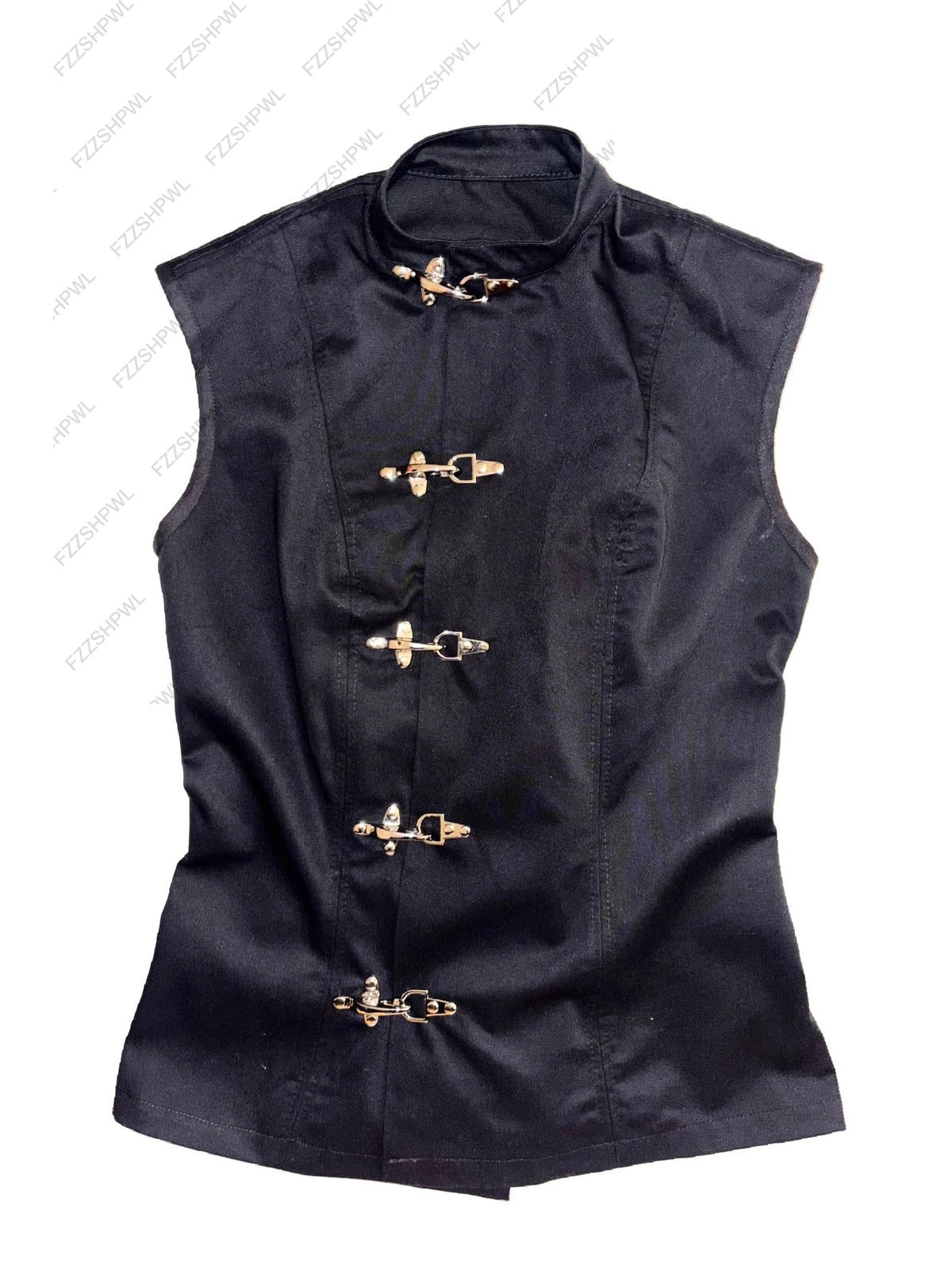 Fashion New Women Y2k Short-sleeved Shirt with Casual Striped Pattern Turn-down Collar Buttoned T-shirt Punk Gothic Streetwear