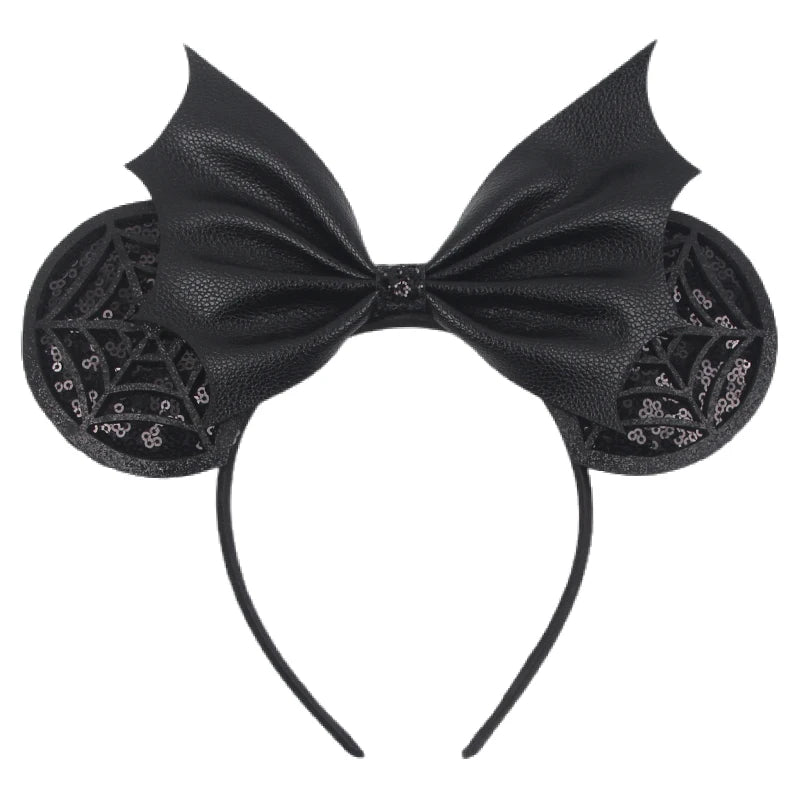2024 Halloween Mouse Ears Headband Sequins Bow Hairband For Women Featival Party DIY Hair Accessories Boutique