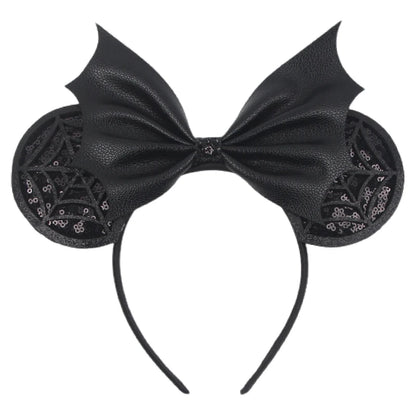 2024 Halloween Mouse Ears Headband Sequins Bow Hairband For Women Featival Party DIY Hair Accessories Boutique