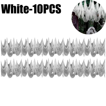 Spooky Halloween Fabric Decor -  Terror Gauze for Outdoor Scenes, Haunted Porch & Window Dressings