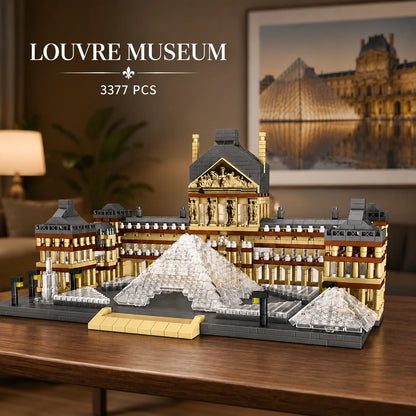 3377PCS Louvre Model Building Blocks World Famous Attractions Architectural Model Bricks Desktop Decoration Toys Gifts For Adult