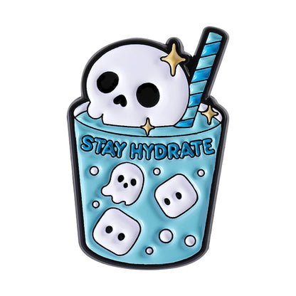 Cartoon Happiness Potion Enamel Pin Matcha Girlie Ghost Coffee Halloween Drink Crush Soda Juice Brooch Lapel Badge Jewelry Gifts