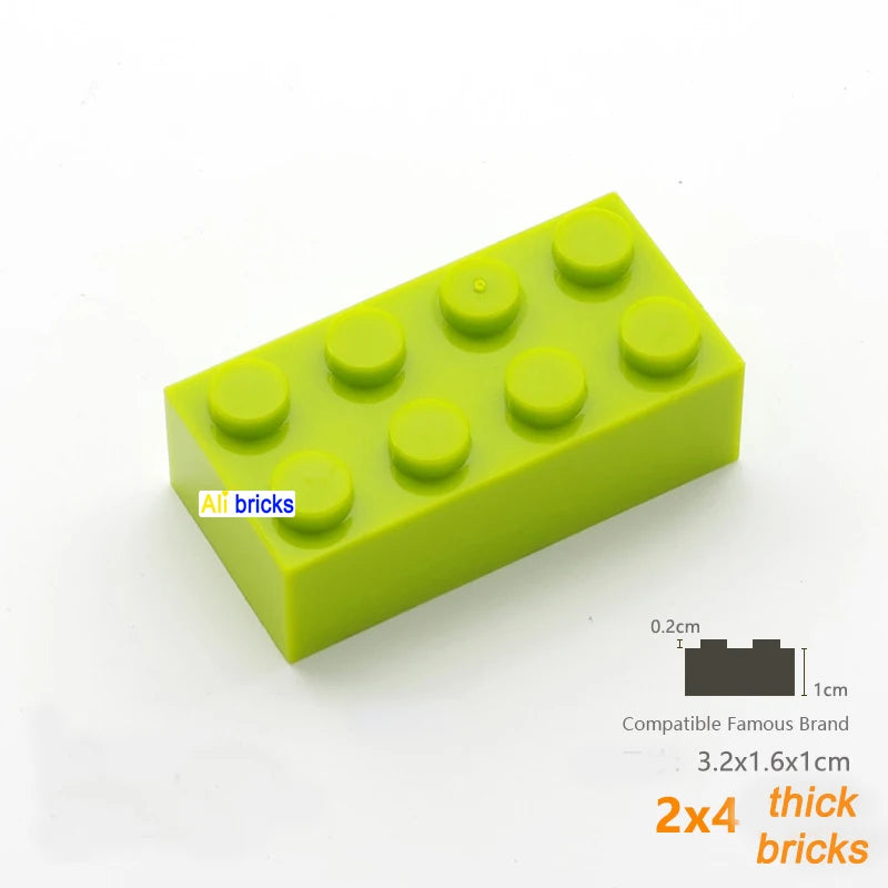 80pcs Bulk Building Blocks Thick Figures Bricks 2x4 Dots Educational Creative Size Compatible With 3001 Plastic Toy for Children