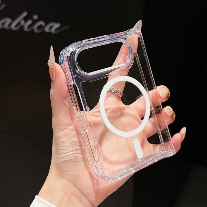 High Transparency Magnetic Shockproof Case For IPhone Ultra 18 Fold Wide For Magsafe Full Protection Flexible Slim Fit Cover