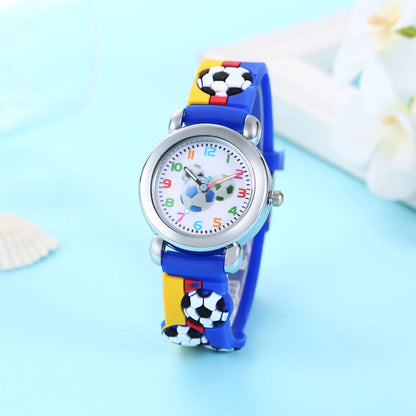 New Fashion Color Cartoon Football Students Children Watch Quartz Watch Electronic Watch