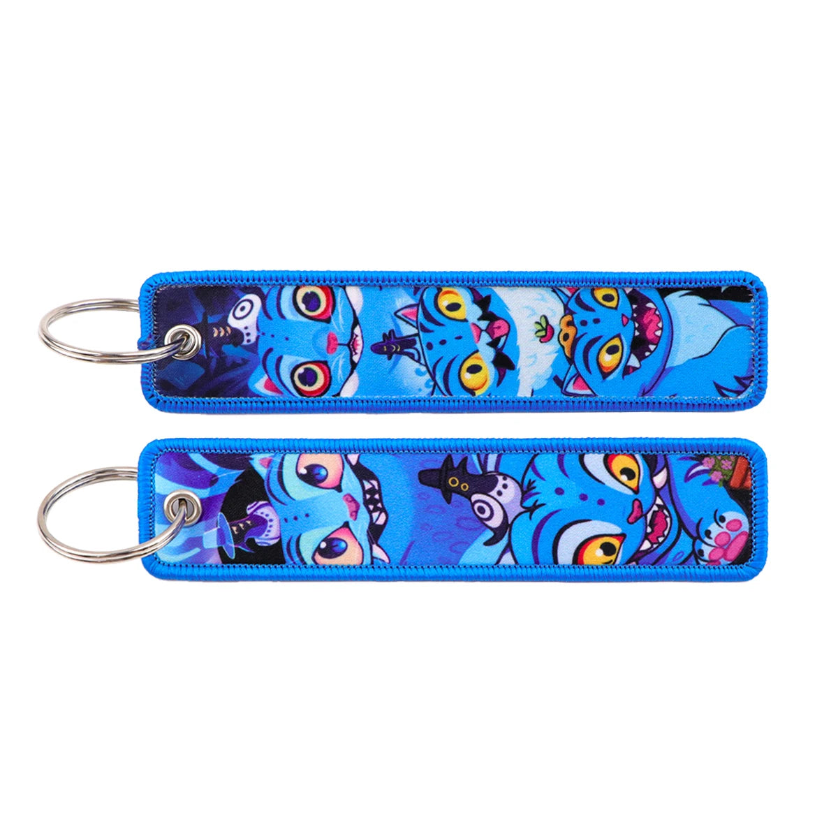 Popular Anime Character Embroidery Keychain Cool Cartoon Key Tag Motorcycles Cars Backpack Chaveiro Fashion Keyring Friend Gifts