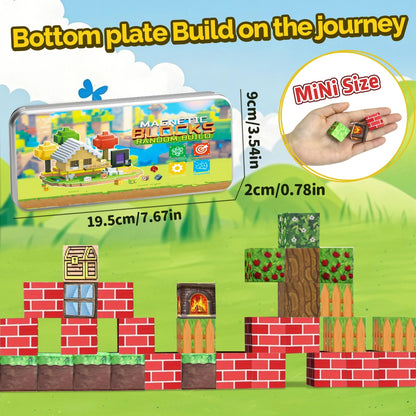 Magnetic Building Blocks Toys with Portable Iron Box STEM Educational Magnet Toys For Kids Boys Girls Gifts