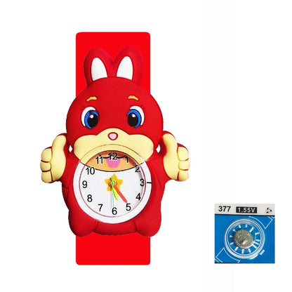 Cartoon Children Watches Baby Study Look The Time Toy Bracelet Kids Slap Watch for Boys Girls Birthday and Christmas Gift Clock