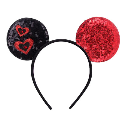 2026Latest Mickey Minnie Ear Headband Sequin Bows For Girl Adult Kids Halloween Party Cosplay Hair Accessories Princess Hairband