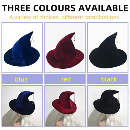 1Pieces New Star Pendant Witch Hat Witch Hat Witch Hat Makeup Stage Halloween Christmas Party Dress Up Party Performance