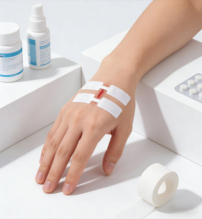 80pcs Butterfly Closure Bandage Strips - Adhesive Strip Stitch Bandages for Closing Skin Wounds with Non-Stick Pad