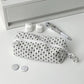 Portable Fabric Pencil Bag for Students Ins Korean Style Dot Pencil Case Large Capacity Fashion Stationery Organizer Makeup Bag