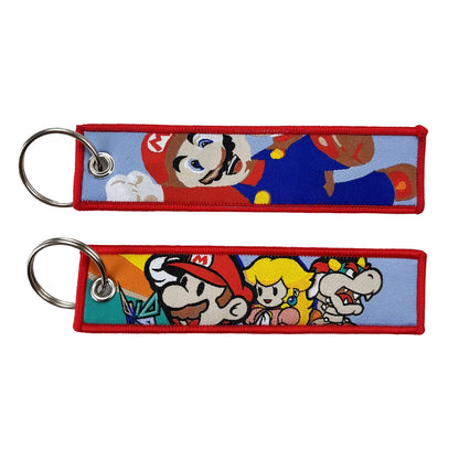 One Piece Anime Key Chains with Cute Jet Manga Embroidery Fashion Key Tag for Jewelry Accessory Key Ring Holder Gift Anime Fans