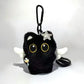 Cute Black Cat Plush Toy Keychain, Cartoon Kitten, Soft Stuffed Doll Pendant, Car Key, Backpack, Bag Decoration