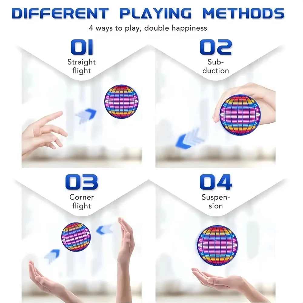 Flying Ball Toy 2025 Hand Controlled Boomerang Hover Ball Toys Fidget Flying Spinner with Magic Lights