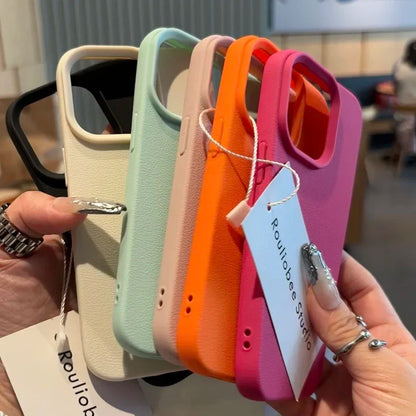 Candy Color Lichee Pattern Soft Phone Case For iPhone 18 17 Pro Max 11 12 13 14 15 16 Pro Max Air 16E X XS XR Shockproof Cover