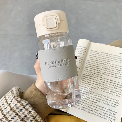 Hot 500ml Cute Water Bottle with Straw Portable Plastic Pop-Up Cover Water Cup for School Kids Leak-Proof Cute Drinking Bottle