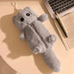 Cartoon Plush Big-Eyed Cat Pencil Case Super Soft Fun Doll Large Capacity Pencil Bags Multi-Functional Stationery Storage Bag