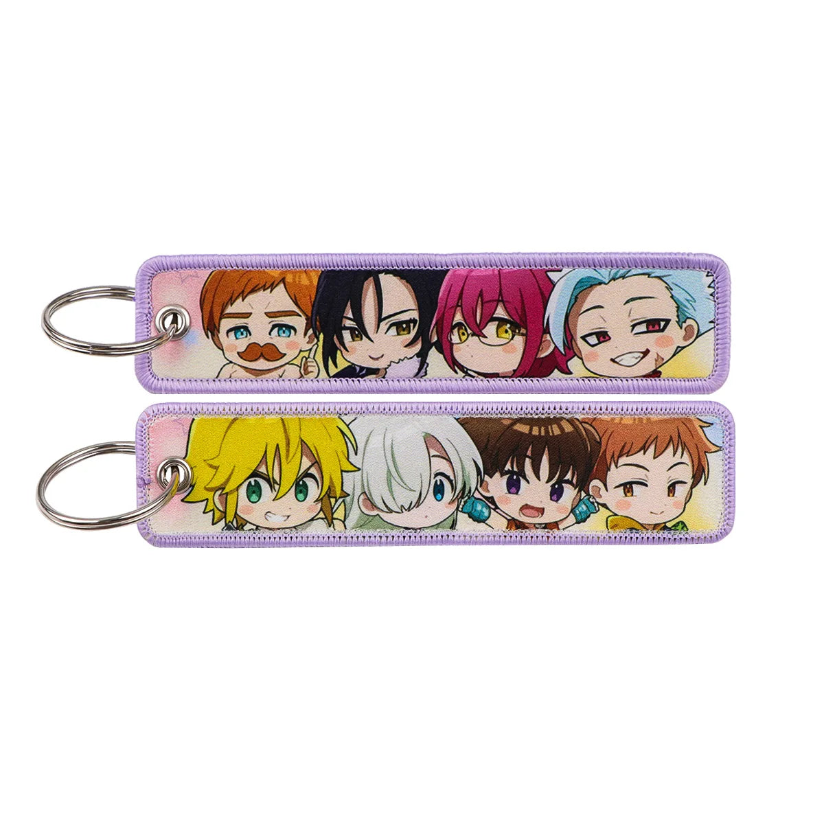 Popular Anime Character Embroidery Keychain Cool Cartoon Key Tag Motorcycles Cars Backpack Chaveiro Fashion Keyring Friend Gifts