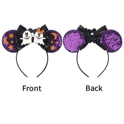 2026 Latest Halloween Cobweb Ears Headband Women Festival DIY Mouse Hairband Kids Party Villains Cosplay DIY Hair Accessories